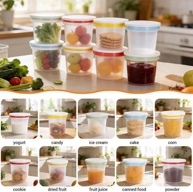 Alt view image 5 of 7 - ASEVAT 16 Pack 8.67 oz Food Storage Containers with Twist Lids Leakproof BPA-Free Soup Containers, Microwave/Dishwasher Safe Freezer Containers for Meal Prep, Leftovers & Takeout