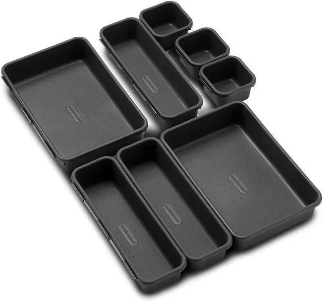 Alt view image 5 of 7 - madesmart Classic 8 Piece Interlocking Bin Set, Granite