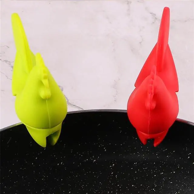 Alt view image 2 of 7 - Silicone Pot Clip Spoon Utensil Rest Top Spill-proof Lid Lifter Non-Slip Holder Stove Organizer Steam Releaser