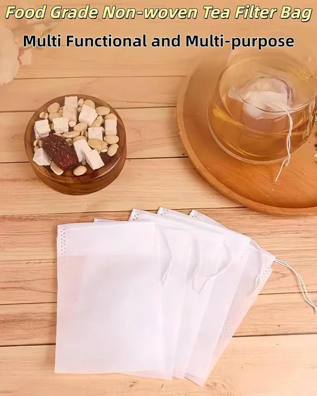 Alt view image 3 of 7 - 400 PCS Disposable Tea Bags for Loose Leaf Tea-Tea Filter Bags Small Tea Bag with Drawstring, Empty Tea Infuser Sachets for Loose Leaf Tea, Coffee, Spice, Herbs (2.75 x 3.54 inch)