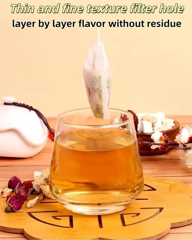Alt view image 6 of 7 - 400 PCS Disposable Tea Bags for Loose Leaf Tea-Tea Filter Bags Small Tea Bag with Drawstring, Empty Tea Infuser Sachets for Loose Leaf Tea, Coffee, Spice, Herbs (2.75 x 3.54 inch)
