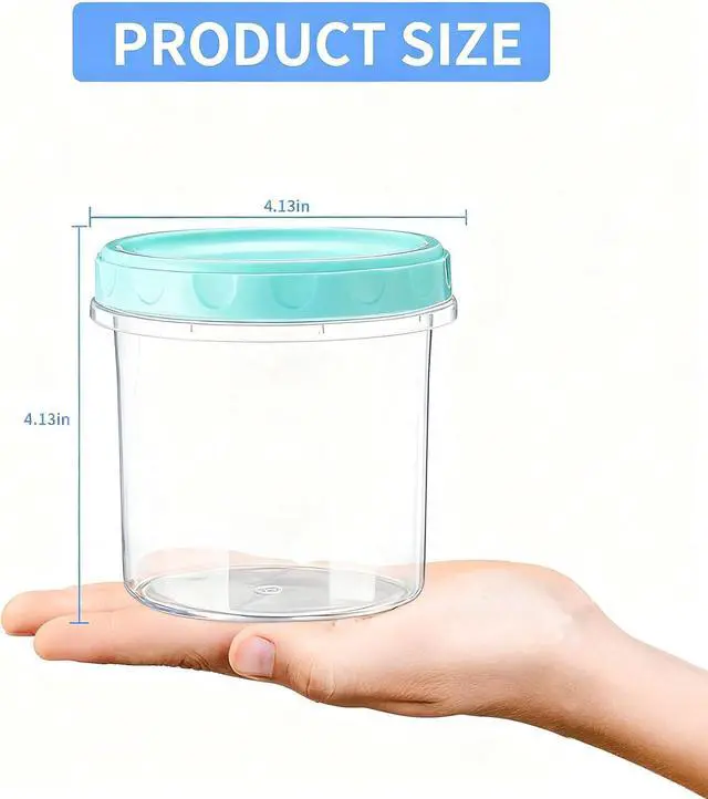 Alt view image 2 of 6 - 4-Pack 16oz (500ml) Ice Cream Containers | Food Storage with Leak-Proof Twist Lids