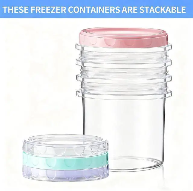 Alt view image 3 of 6 - 4-Pack 16oz (500ml) Ice Cream Containers | Food Storage with Leak-Proof Twist Lids