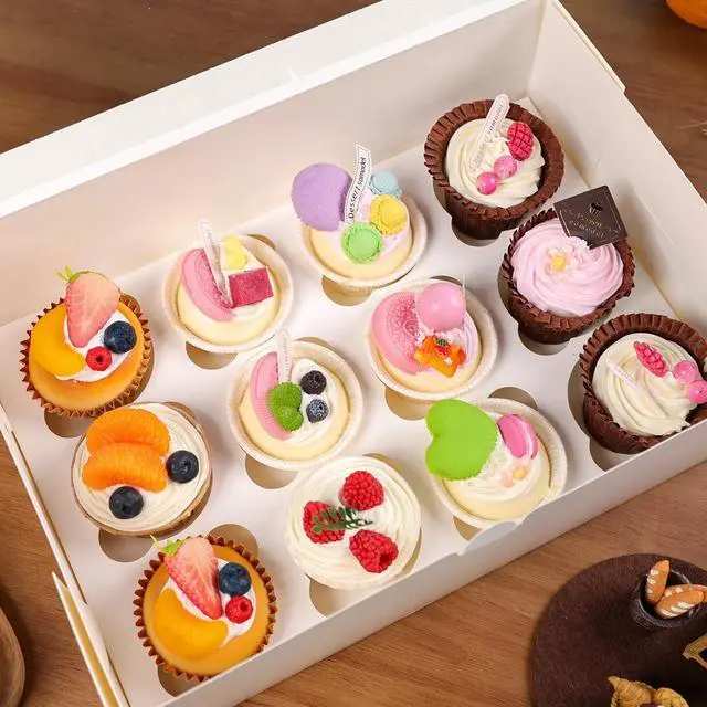 Alt view image 2 of 7 - NPLUX 6 Pack Cupcake Boxes for 12 Cupcakes, White with Window | 6 White Cupcake Containers with Window and Insert Tray, Collapsible Design, 13.8 x 9.5 X 4 in, for Home Bakers, Birthdays