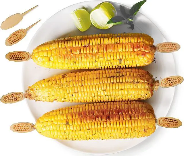 Alt view image 3 of 7 - RSVP International Corn On the Cob Holders/Appetizer Picks Set Protect Hands from Heat & Mess, Disposable, 50-Count, Bamboo
