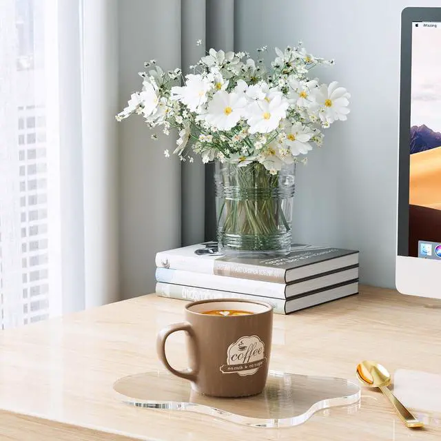 Alt view image 2 of 7 - Acrylic Coaster Decorative Plates, Irregular Bar Drink Coaster, Clear Cloud Shape Coffee Cup Coaster, Perfect for Tabletop Protection and Accessories Display.(Clear)