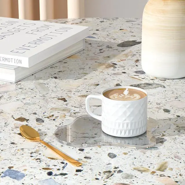 Alt view image 5 of 7 - Acrylic Coaster Decorative Plates, Irregular Bar Drink Coaster, Clear Cloud Shape Coffee Cup Coaster, Perfect for Tabletop Protection and Accessories Display.(Clear)