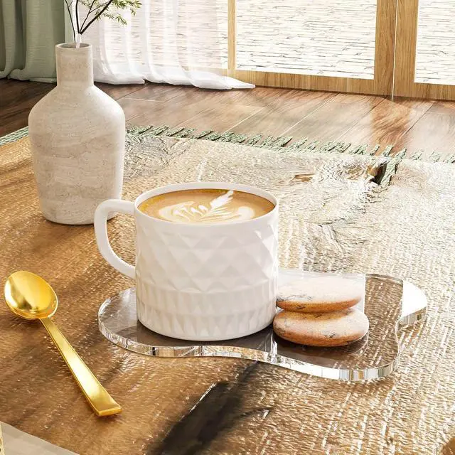 Alt view image 7 of 7 - Acrylic Coaster Decorative Plates, Irregular Bar Drink Coaster, Clear Cloud Shape Coffee Cup Coaster, Perfect for Tabletop Protection and Accessories Display.(Clear)