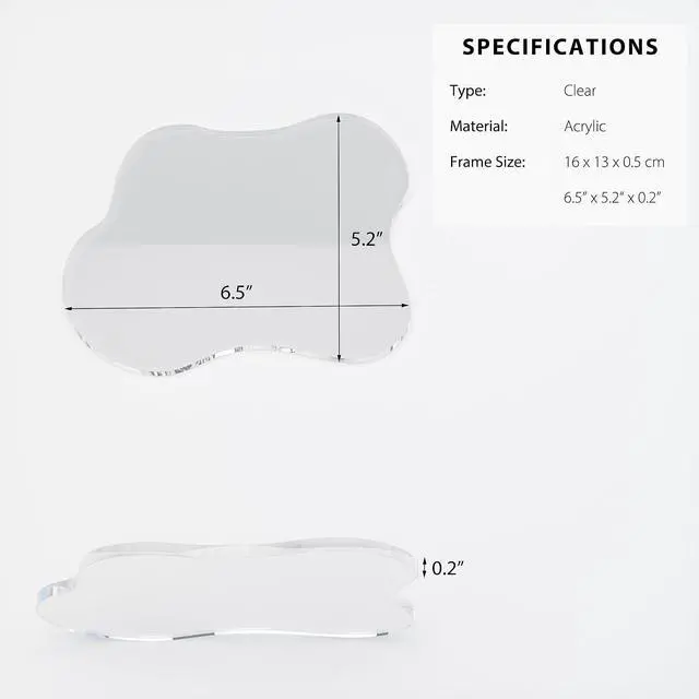 Alt view image 4 of 7 - Acrylic Coaster Decorative Plates, Irregular Bar Drink Coaster, Clear Cloud Shape Coffee Cup Coaster, Perfect for Tabletop Protection and Accessories Display.(Clear)