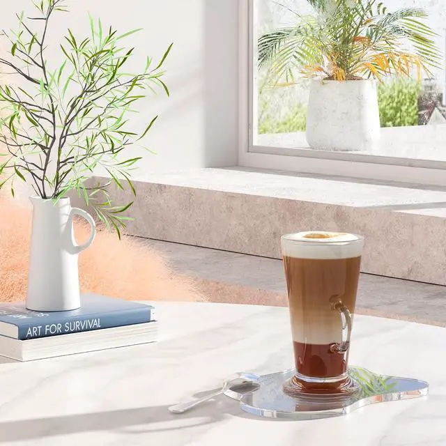 Alt view image 6 of 7 - Acrylic Coaster Decorative Plates, Irregular Bar Drink Coaster, Clear Cloud Shape Coffee Cup Coaster, Perfect for Tabletop Protection and Accessories Display.(Clear)