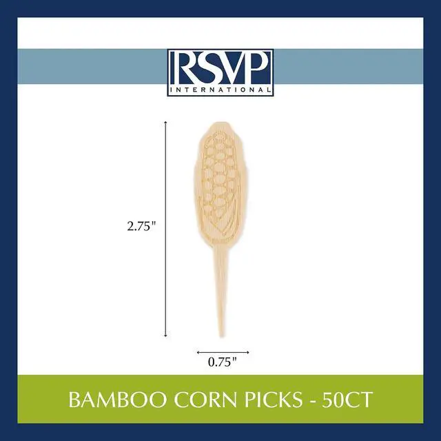 Alt view image 7 of 7 - RSVP International Corn On the Cob Holders/Appetizer Picks Set Protect Hands from Heat & Mess, Disposable, 50-Count, Bamboo