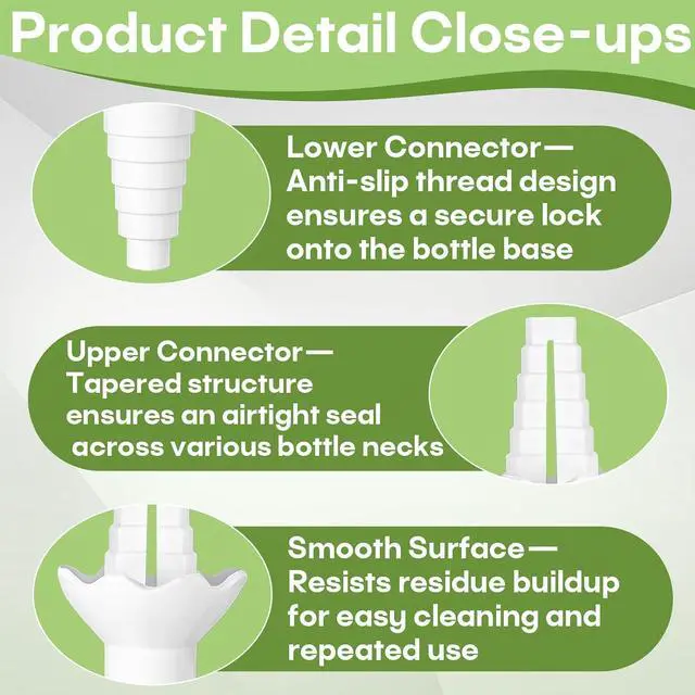 Alt view image 3 of 7 - 4-Pack Reusable Funnels for Effortless Liquid Transfer Like Shampoo | Bottle to Bottle Transfer Connector, Suitable for transferring lotions, dish soap, and other kitchen and bathroom liquids