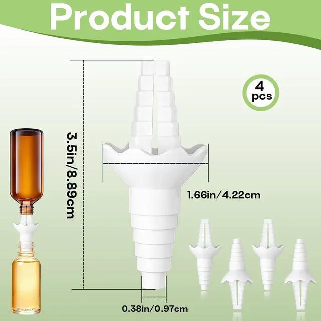 Alt view image 2 of 7 - 4-Pack Reusable Funnels for Effortless Liquid Transfer Like Shampoo | Bottle to Bottle Transfer Connector, Suitable for transferring lotions, dish soap, and other kitchen and bathroom liquids