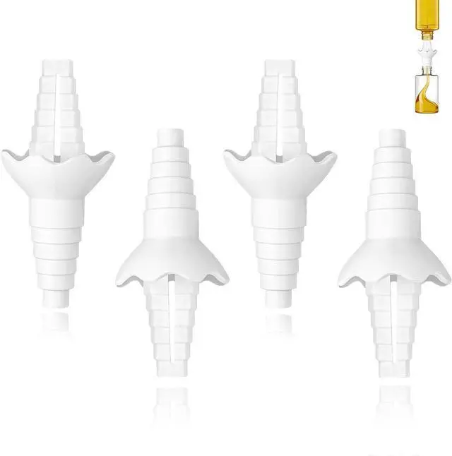 Main image of 4-Pack Reusable Funnels for Effortless Liquid Transfer Like Shampoo | Bottle to Bottle Transfer Connector, Suitable for transferring lotions, dish soap, and other kitchen and bathroom liquids