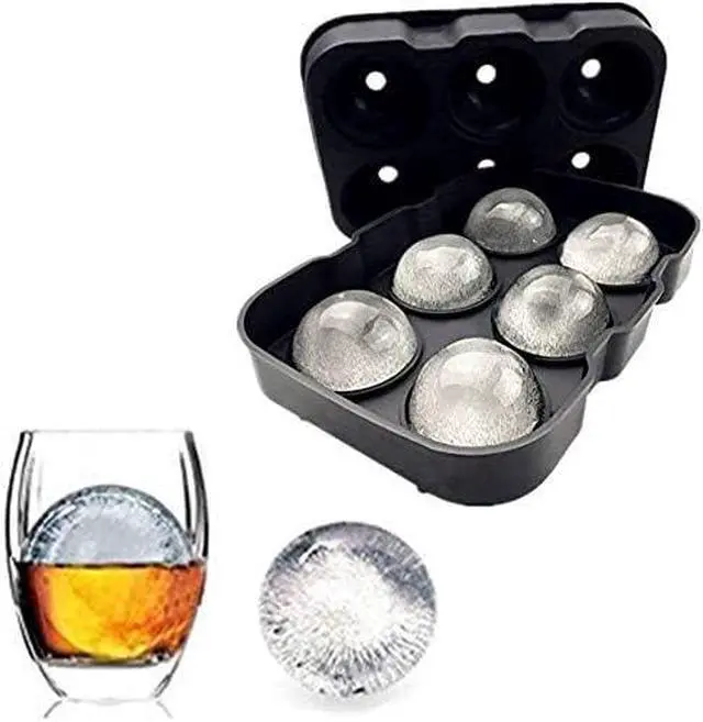 Alt view image 2 of 7 - Silicone Round Ice Cube Mold, Round Ice Cube Trays for Freezer with Funnel | - Easy Release Ice Cube Tray Circle Balls for Whiskey Cocktails Bourbon