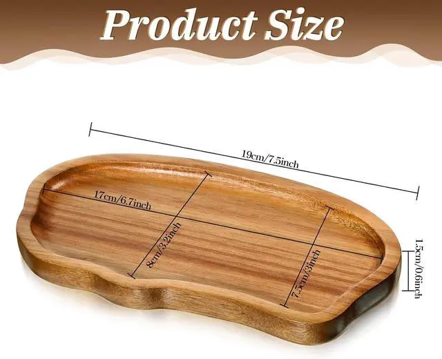Alt view image 2 of 7 - Salt and Pepper Mill Wood Tray Wooden Tray for Kitchen Counter Wooden Trays for Decor Dining Table Protector Charcuterie Boards Acacia Wood Serving Trays Home Decor