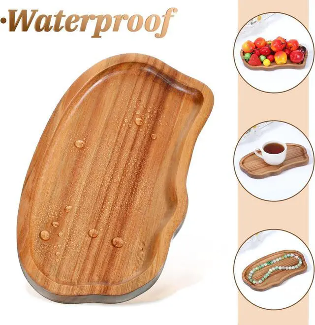 Alt view image 7 of 7 - Salt and Pepper Mill Wood Tray Wooden Tray for Kitchen Counter Wooden Trays for Decor Dining Table Protector Charcuterie Boards Acacia Wood Serving Trays Home Decor