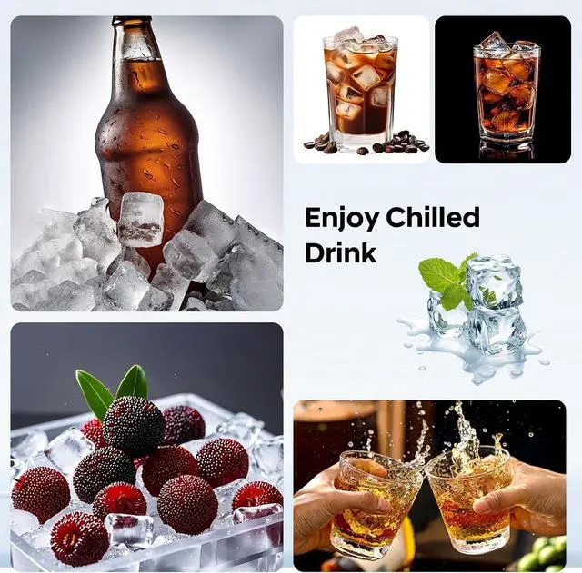 Alt view image 7 of 7 - Silicone Ice Cube Tray 2 Pack, HANCELANT Ice Cube Mold, Ice Trays for Freezer with Lid for Whiskey, Cocktail, Drinks and Food, Freezer, BPA Free, Easy Release
