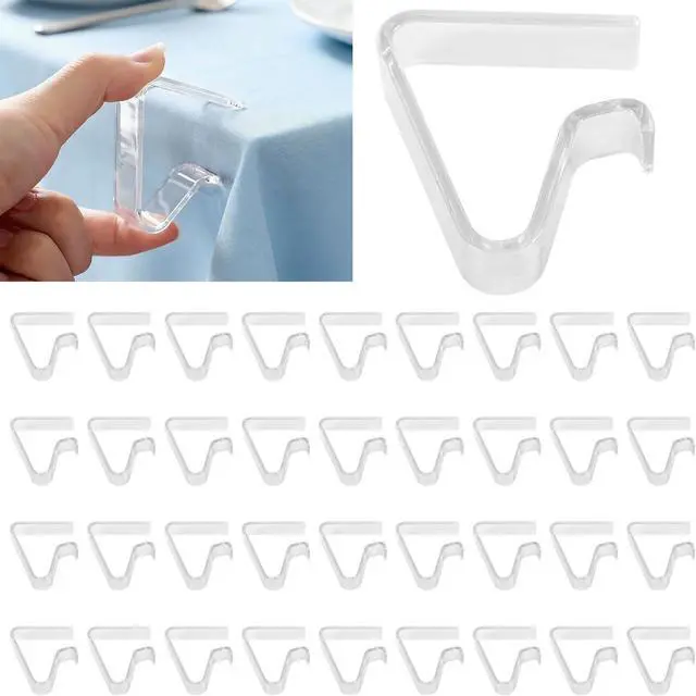 Main image of Tecbeauty Clear Tablecloth Clips, 36Pcs Plastic Table Cover Holder Clamps, Large Table Cloth Clips for Outdoor Party Camping Picnic Christmas Wedding, Transparent PS Plastic Material