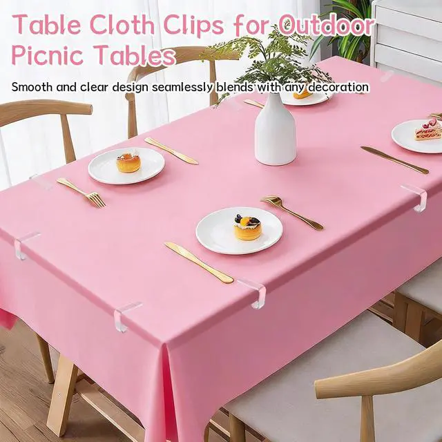 Alt view image 5 of 7 - Tecbeauty Clear Tablecloth Clips, 36Pcs Plastic Table Cover Holder Clamps, Large Table Cloth Clips for Outdoor Party Camping Picnic Christmas Wedding, Transparent PS Plastic Material