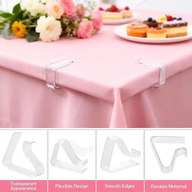 Alt view image 7 of 7 - Tecbeauty Clear Tablecloth Clips, 36Pcs Plastic Table Cover Holder Clamps, Large Table Cloth Clips for Outdoor Party Camping Picnic Christmas Wedding, Transparent PS Plastic Material