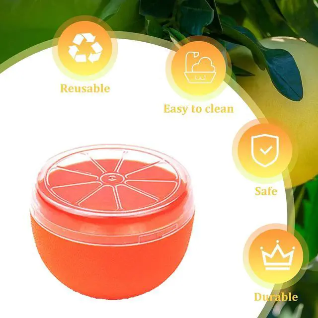 Alt view image 2 of 5 - Orange Storage Containers, Reusable Grapefruit Keeper for Refrigerator, Individual Orange Saver Holder Organizer for Fridge to Keep Orange Fresh