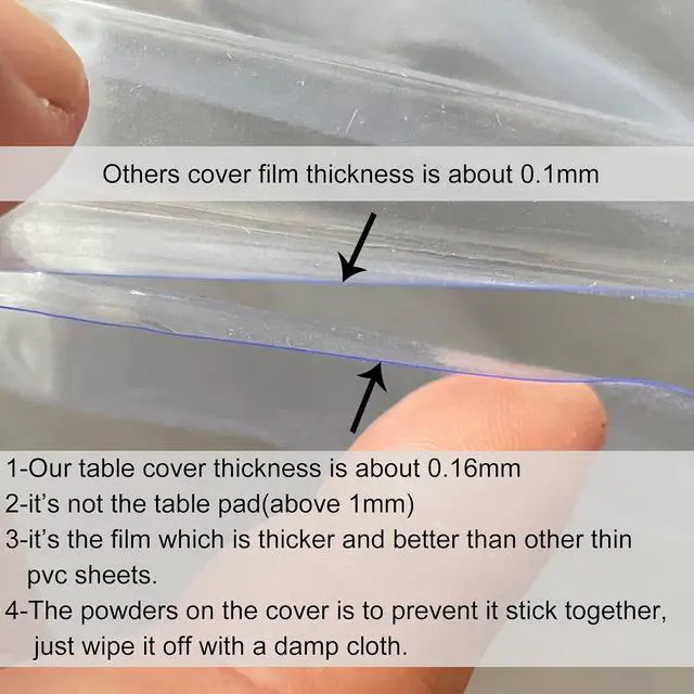 Alt view image 4 of 7 - LIBERECOO Clear Small Round Fitted Vinyl Tablecloth for 22-26" Diameter Tables - Heavy Duty Elasticized Table Cover Elastic Edged Plastic Table Cloth Protector