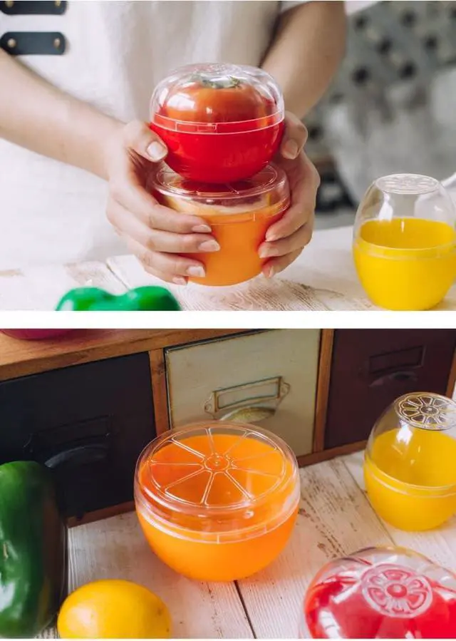 Alt view image 5 of 5 - Orange Storage Containers, Reusable Grapefruit Keeper for Refrigerator, Individual Orange Saver Holder Organizer for Fridge to Keep Orange Fresh