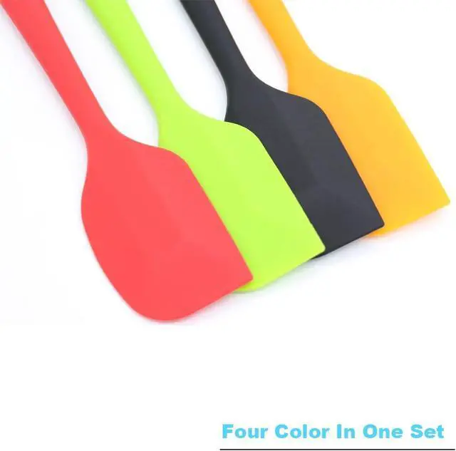 Alt view image 2 of 6 - 4-Piece Silicone Spatula Set with Stainless Steel Core, Multicolor | Heat-resistant Rubber Spatulas for Nonstick Cookware, Mixing, Scraping and Baking, BPA-free Silicone, Dishwasher Safe