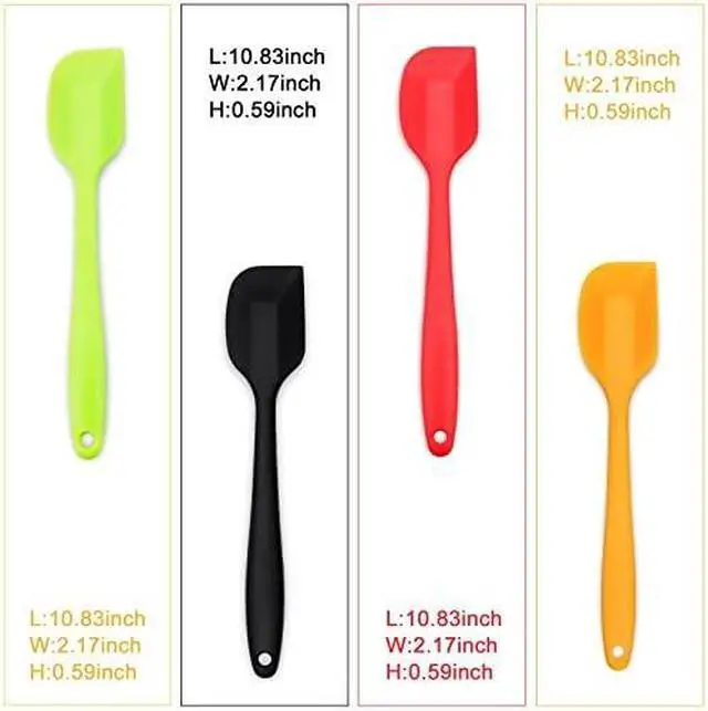 Alt view image 3 of 6 - 4-Piece Silicone Spatula Set with Stainless Steel Core, Multicolor | Heat-resistant Rubber Spatulas for Nonstick Cookware, Mixing, Scraping and Baking, BPA-free Silicone, Dishwasher Safe
