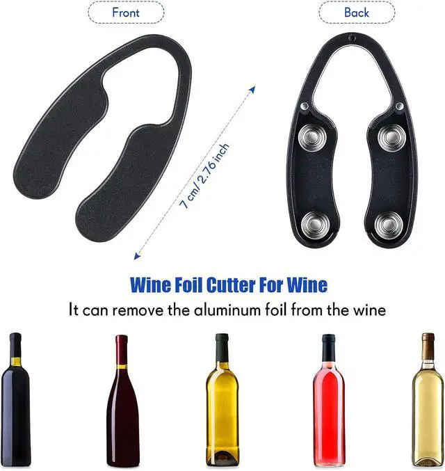 Alt view image 2 of 6 - Foil Cutter for Wine Bottles Magnetic Black Wine Foil Tools Stainless Steel ABS Cutters Bottle Opener Top Removes Effortlessly Design for Outdoor Indoor Parties Daily Application Accessory