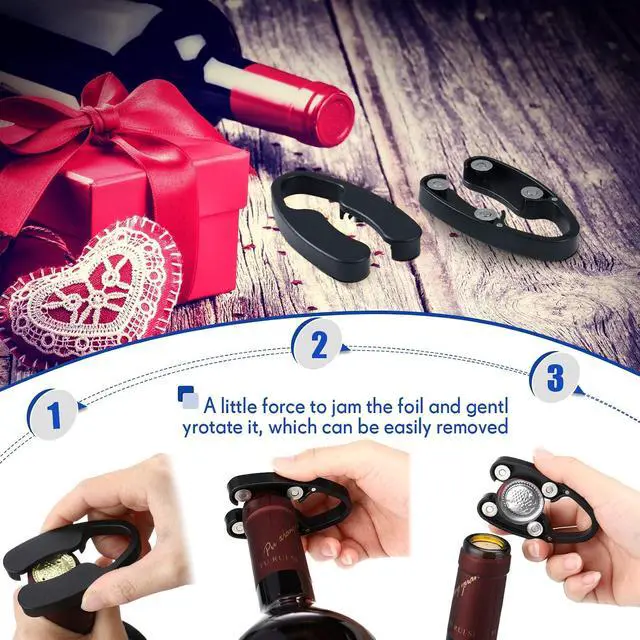Alt view image 5 of 6 - Foil Cutter for Wine Bottles Magnetic Black Wine Foil Tools Stainless Steel ABS Cutters Bottle Opener Top Removes Effortlessly Design for Outdoor Indoor Parties Daily Application Accessory