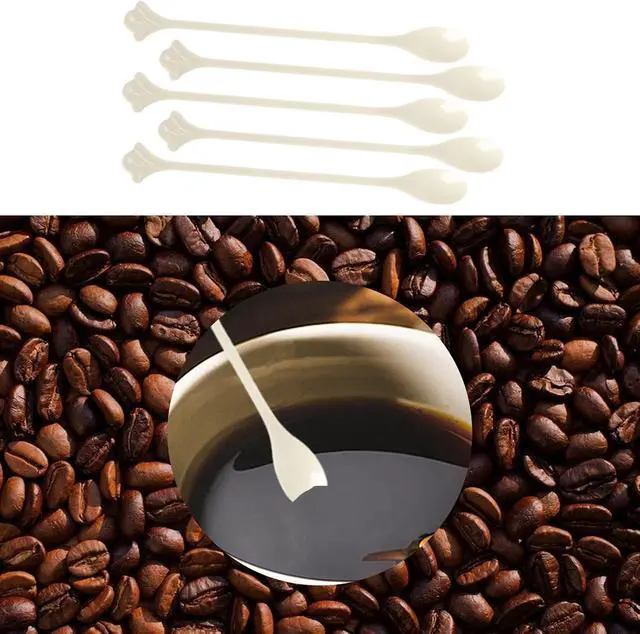 Alt view image 3 of 6 - 200 Pcs Coffee Cocktail Stirrer Stick Spoon Disposable Plastic Mini Stir Cup Drink Kitchen Dining Coffee Tea Spoon, Utensils Accessories Bar Restaurant