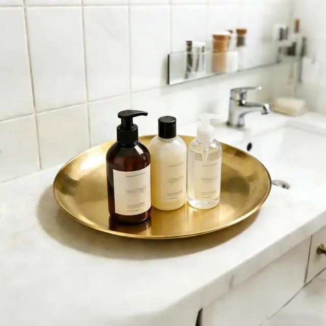 Alt view image 5 of 6 - 4PCS Gold Round Small Serving Tray, 5.5 Inches for Bathroom, Dining Room | Stainless Steel