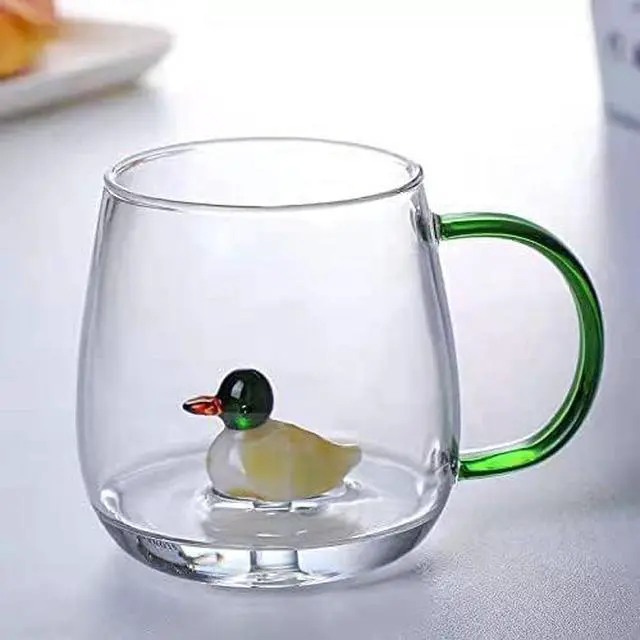Alt view image 5 of 6 - 3D Coffee Mug Borosilicate Glass Cute Animal Inside Cup Cartoon Figurine Teacup for Women Men, 13.5oz