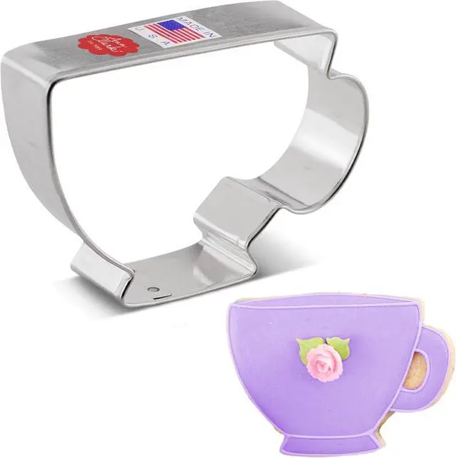 Main image of Ann Clark Teacup Cookie Cutter, 3-1/2" Made in USA | A Perfect Size and Shape from America's Largest Cookie Cutter Maker, Food-Safe American Steel, Family Owned Since 1989