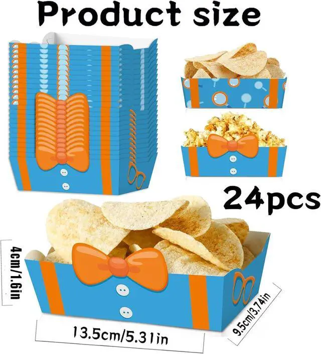 Alt view image 2 of 6 - 24pcs Cartoon Construction Theme Birthday Party Supplies Orange Blue Food Trays Fire Truck Fireman Happy Birthday Party Decorations Favors
