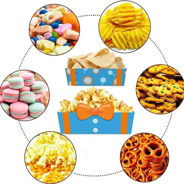 Alt view image 3 of 6 - 24pcs Cartoon Construction Theme Birthday Party Supplies Orange Blue Food Trays Fire Truck Fireman Happy Birthday Party Decorations Favors