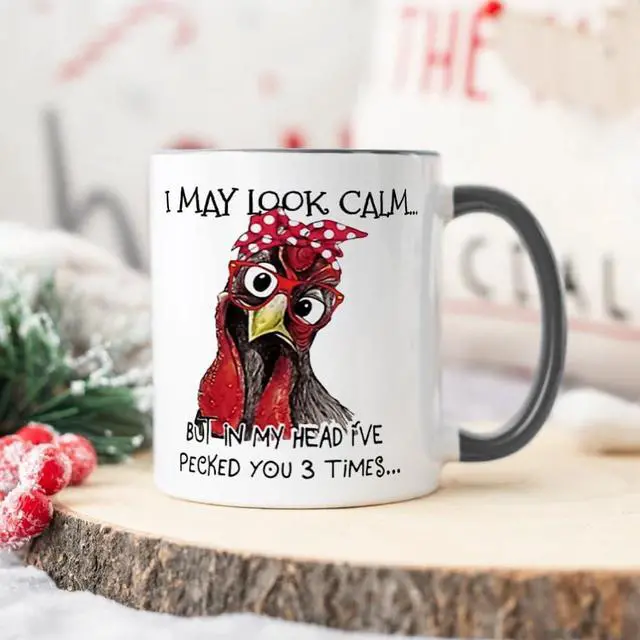 Alt view image 6 of 6 - Fatbaby Funny Chicken Mug For Women, Chicken Lover Gifts for Girl Lady Farmhouse, Birthday Christmas Gifts Ceramic Coffee Cup 11OZ