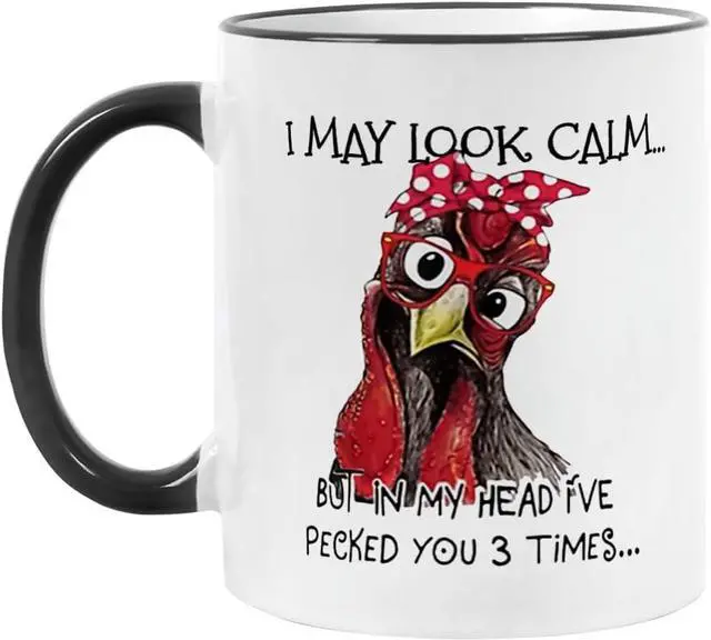 Main image of Fatbaby Funny Chicken Mug For Women, Chicken Lover Gifts for Girl Lady Farmhouse, Birthday Christmas Gifts Ceramic Coffee Cup 11OZ