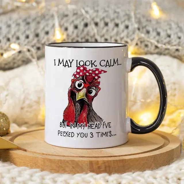 Alt view image 2 of 6 - Fatbaby Funny Chicken Mug For Women, Chicken Lover Gifts for Girl Lady Farmhouse, Birthday Christmas Gifts Ceramic Coffee Cup 11OZ