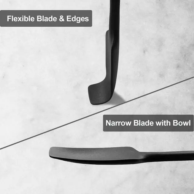 Alt view image 5 of 7 - 2-Pack Silicone Small Jar Spatulas with Long Handle, Upgraded Heat Resistant Spatula for Non Stick Cookware, Seamless Design, Stainless Steel Core, BPA Free Spoonula, Black