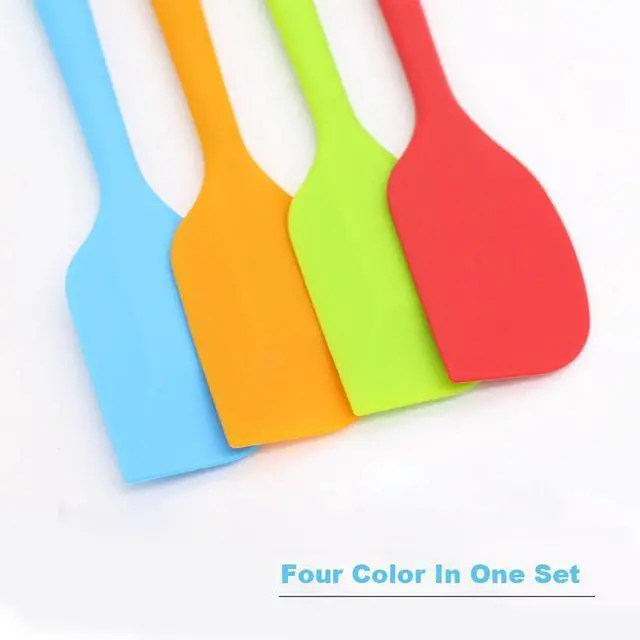 Alt view image 2 of 5 - 4-Piece Silicone Spatula Set with Stainless Steel Core, Small, Multicolor | Heat-resistant Rubber Spatulas for Jars, Spreading and Scraping, BPA-free Silicone, Dishwasher Safe, Nonstick Cookware