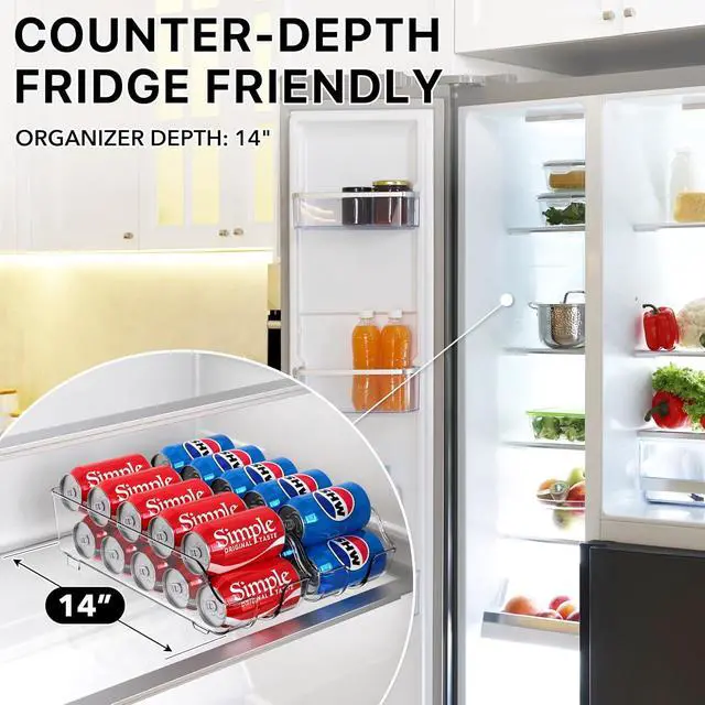 Alt view image 3 of 7 - Simple Houseware Soda Can Organizer Dispenser for Refrigerator/Pantry | Clear