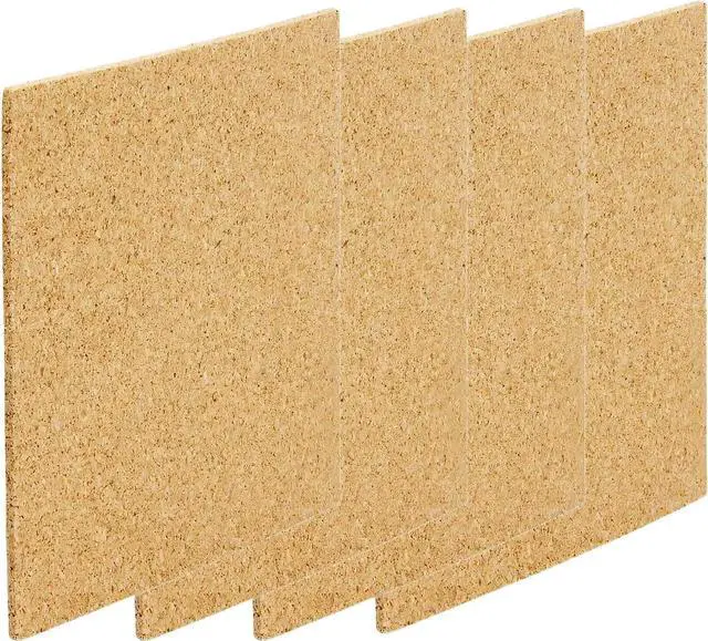 Main image of Cork Sheets, 4-Pack 4" x 4" Natural Cork Tiles for DIY Coasters | Natural cork, 4" x 4", 3mm thick, cuttable, non-slip, odorless, for coasters, crafts, office, school, home