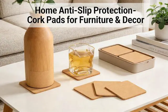 Alt view image 2 of 7 - Cork Sheets, 4-Pack 4" x 4" Natural Cork Tiles for DIY Coasters | Natural cork, 4" x 4", 3mm thick, cuttable, non-slip, odorless, for coasters, crafts, office, school, home