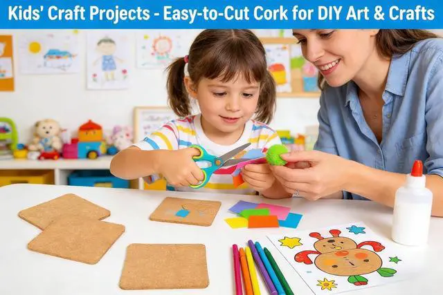 Alt view image 5 of 7 - Cork Sheets, 4-Pack 4" x 4" Natural Cork Tiles for DIY Coasters | Natural cork, 4" x 4", 3mm thick, cuttable, non-slip, odorless, for coasters, crafts, office, school, home