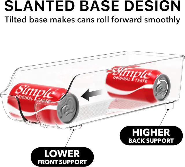 Alt view image 5 of 7 - Simple Houseware Soda Can Organizer Dispenser for Refrigerator/Pantry | Clear