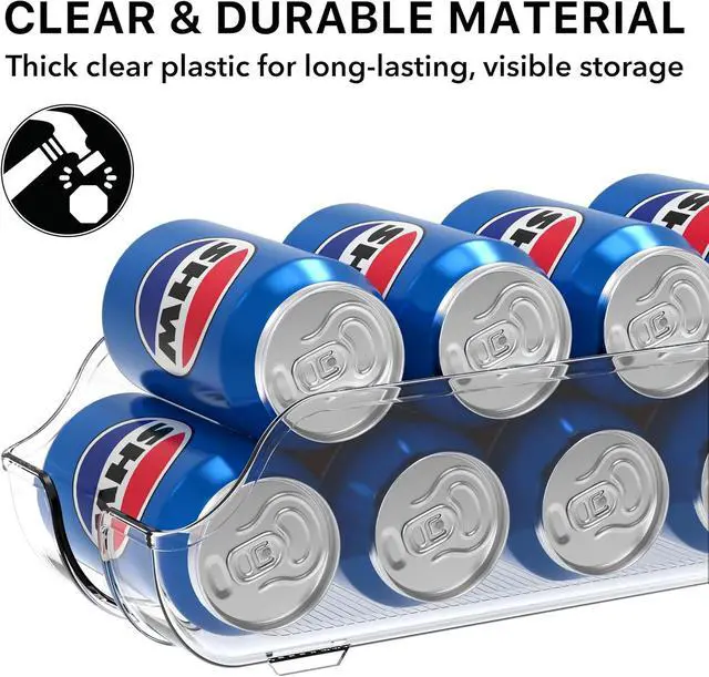 Alt view image 7 of 7 - Simple Houseware Soda Can Organizer Dispenser for Refrigerator/Pantry | Clear