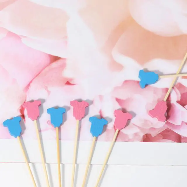 Alt view image 6 of 7 - 100Pcs Baby Gender Reveal Cocktail Picks Boy or Girl Theme Decor Toothpicks Fruit Sticks Skewers for Appetizer Food Sandwich Charcuterie Board Accessories, Baby Shower Decorations Party Supplies